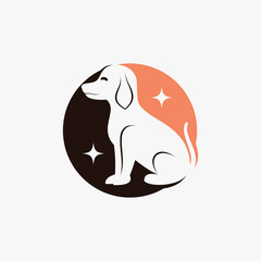 Dog logo design vector illustration with creative element concept