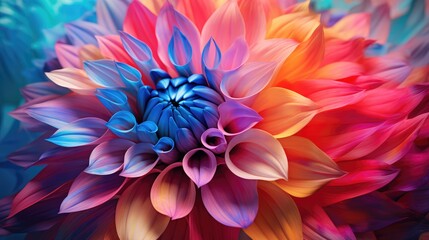 blue and yellow dahlia