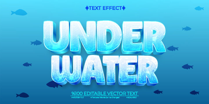 Under Water  Editable Vector 3D Text Effect