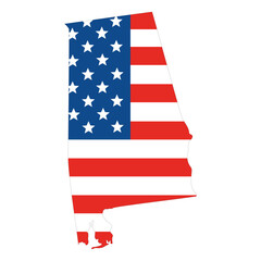 Map of Alabama. USA map