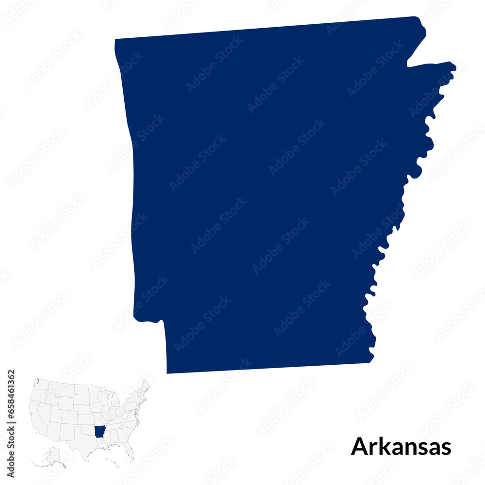 Poster map of arkansas. arkansas map. usa map