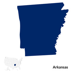Map of Arkansas. Arkansas map. USA map