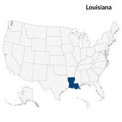 Map of Louisiana. Louisiana map. USA map