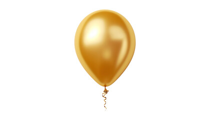 golden balloon isolated on transparent background cutout