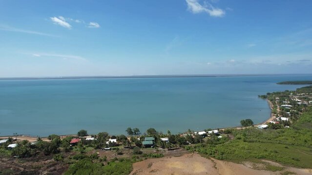 Aerial footage of Saibai Island Queensland Australia