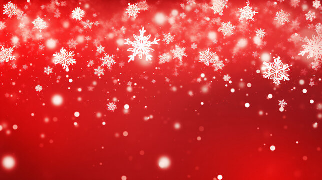 Merry Christmas red snowflake banner design background material