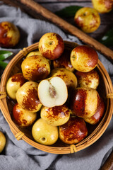 Fresh ripe Jujube Fruits with clipping path on table.