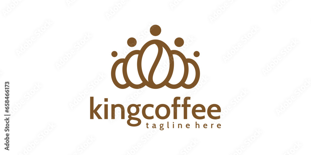 Wall mural logo design of coffee beans combined with a crown.