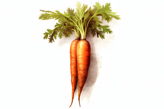 Carrot Watercolor Art Style