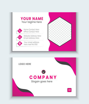 business card design with Picture and style minimalist print template or Visiting Card Template