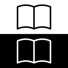 black and white book icon