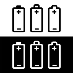 black and white battery icon