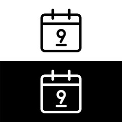 black and white calendar icon