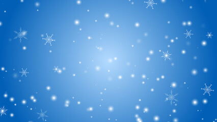 Fototapeta na wymiar 雪と雪の結晶が降る背景