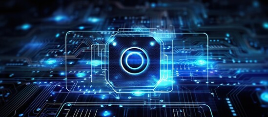 Obraz premium technology Data protection Security color blue