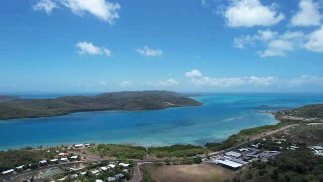 Aerial footage of Thursday Island Queensland Australia