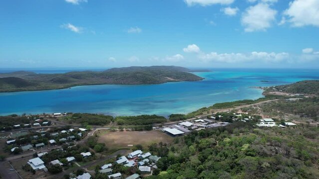Aerial footage of Thursday Island Queensland Australia