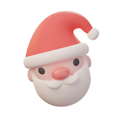 3D Santa Claus face. Christmas decoration element.