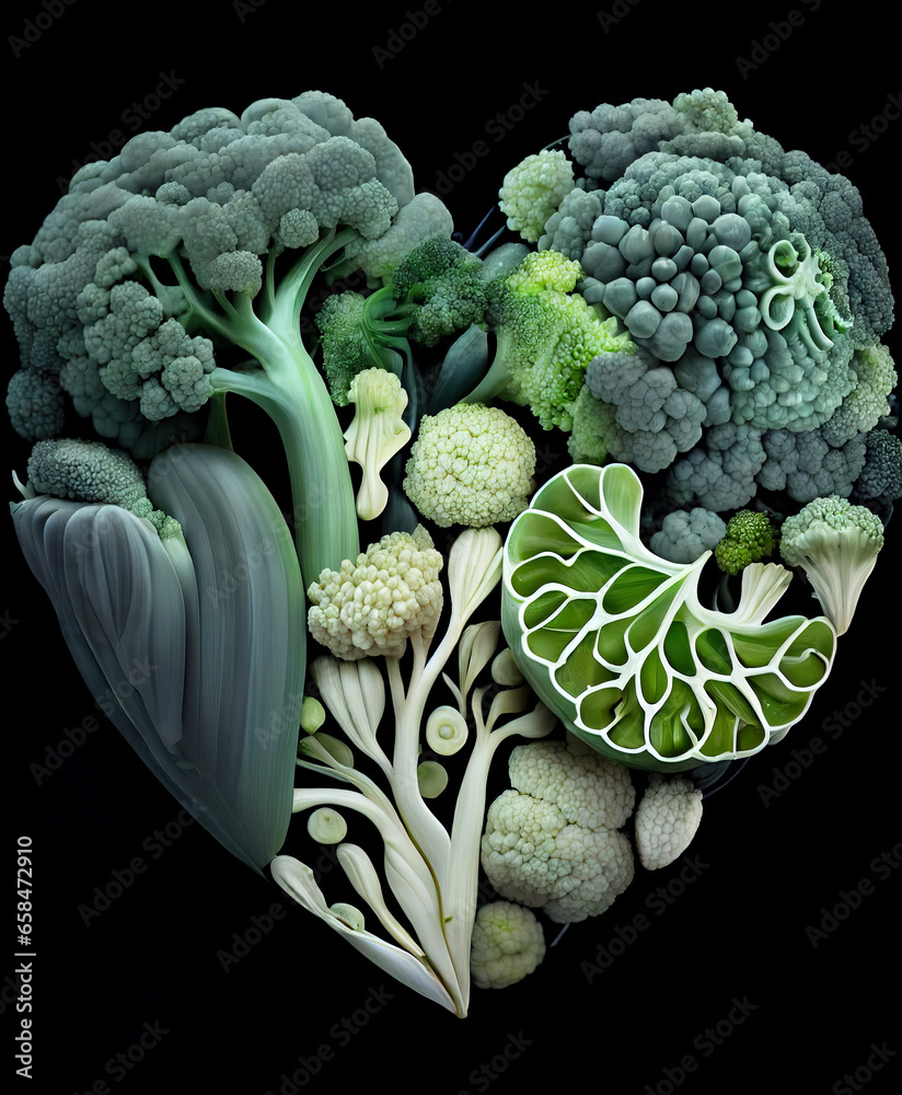 Sticker heart of vegetables.