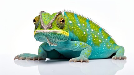 Fototapeta premium A chameleon on a white background