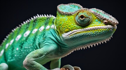 Obraz premium A chameleon on a black background