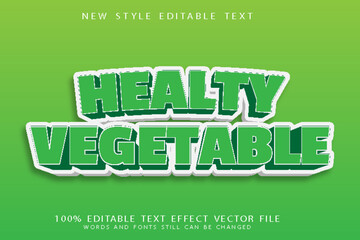 healthy vegetable editable text effect emboss modern style