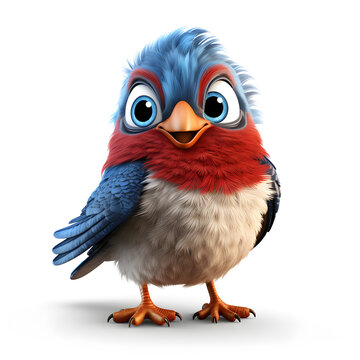 Cartoon 3d of cute bird