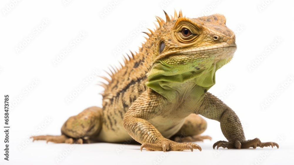 Wall mural tuatara on white background