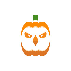 pumpkin owl negative space logo designs