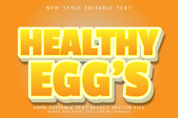 healthy eggs editable text effect emboss modern style