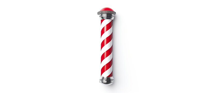 Isolated white background classic barber pole