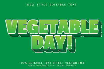 vegetable day editable text effect emboss modern style