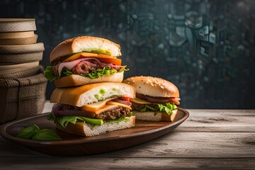 hamburger on a plate