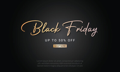 black friday sale golden text effect with black bg.
