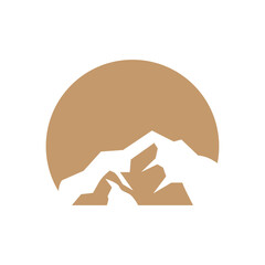 Mountain Logo Simple Illustration Silhouette Template Vector Design