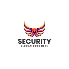 Vector Logo Illustration Security Gradient Colorful Style