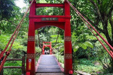 red chinese bridge in taiwan