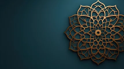 Foto op Canvas Islamic Arabic Arabesque Ornament Border Abstract Background with Copy Space for Text. © Xabrina