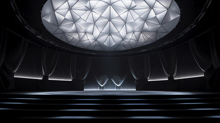 A Large Geodesic Themed Stage Backdrop