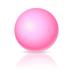 Vector pastel pink ball realistic glossy 3d sphere ball isolated geometric figure of round sphere