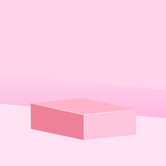 Vector minimal pink podium and scene with 3d render in abstract abackground composition