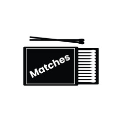 Matches Silhouette. Black and White Icon Design Elements on Isolated White Background