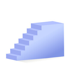 Vector stairs 3d realistic on white background