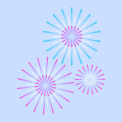 Obraz premium Vector set fireworks to happy celebration event