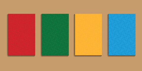 Colorful origami paper banners with blank sticky notes for reminders and messages