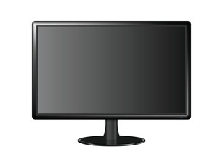 Fototapeta premium Modern flat wide screen lcd, Ultra plasma tv full high-definition,Computer monitor blank display isolated on white background