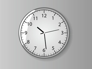 Wall clock office isolated on white background. Vector