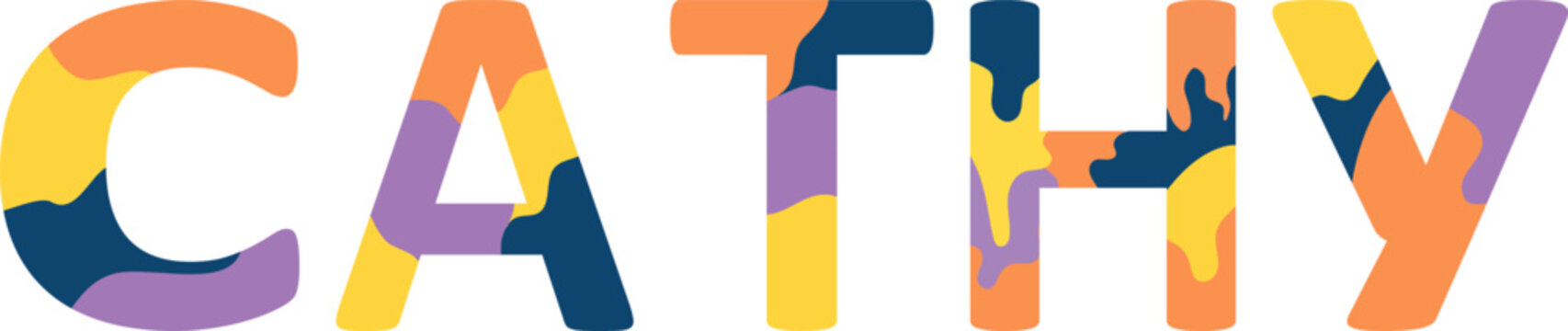 Cathy Colorful 3d Abstract Text name