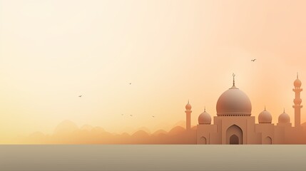 Illustration of the beautiful shiny mosque and ramadan islamic culture icon. - obrazy, fototapety, plakaty