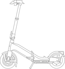 Scooter Outline Illustration Isolated Vector © panadesignteam
